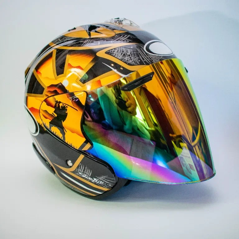Full Face Motorcycle Helmet With Bluetooth - Casco aperto 3/4 Ram3 Pedrosa Samurai
