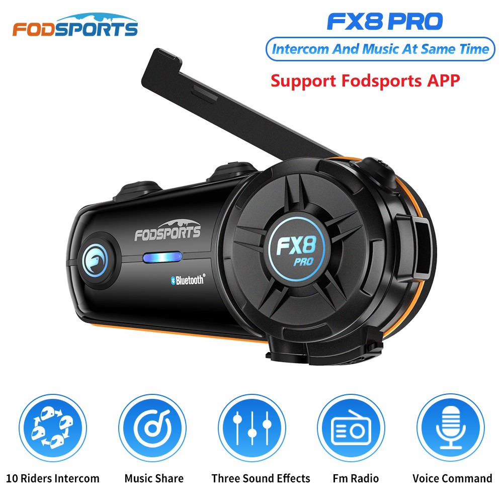 Full Face Motorcycle Helmet With Bluetooth - Fodsports FX8 Pro Interfono per moto